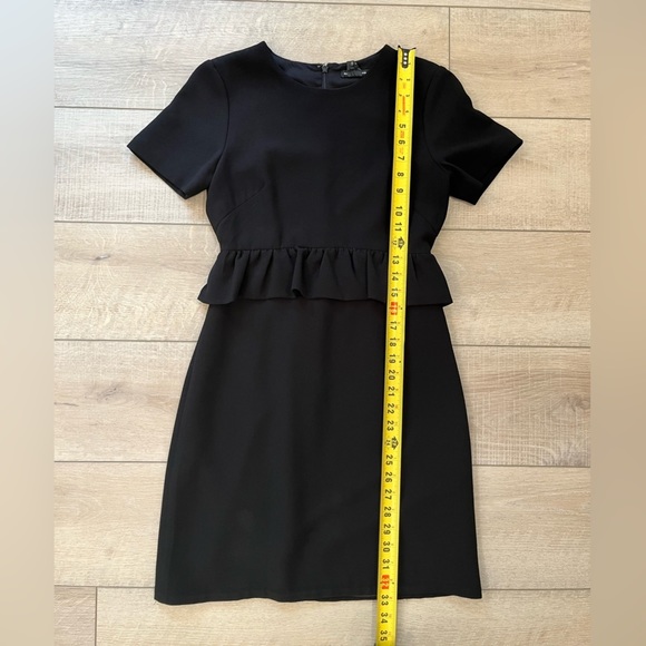 CLUB MONACO Bridette black peplum short sleeve mini dress size 00 - Picture 6 of 10